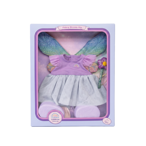 Fairy dress-up set with wings and accessories in packaging