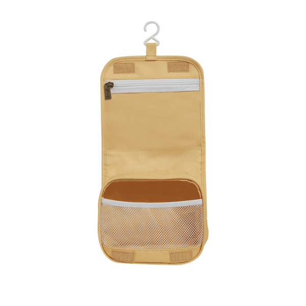 Stylish and practical kids yellow toiletry bag for organized travel and storage. Lightweight and spacious, perfect for weekend getaways or daily use.