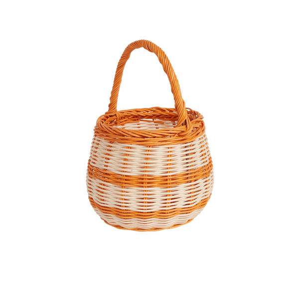 Olli Ella Halloween Berry Basket with orange stripe