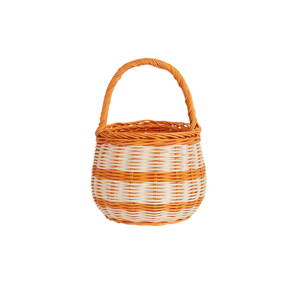 Olli Ella Halloween Berry Basket with orange stripe