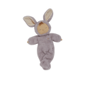 Cozy Dinkums Bunny Twinkle plush bunny doll in soft lavender with floppy ears, a sleepy embroidered face, fuzzy texture, and a small brown tuft of hair