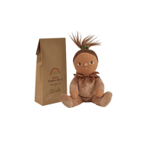An adorable acorn plush doll from the Dinky Dinkums Forest Friends collection, perfect for snuggling and imaginative play. Collectable, soft and cuddly woodland toy, ideal bedtime companion for toddlers.