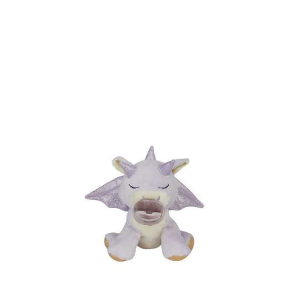 Plush toy with purple accents on a white background