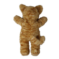Brown striped plush cat doll Jinx with soft fur rounded ears outstretched arms and a curled tail from Dinkum Dolls by Olli Ella