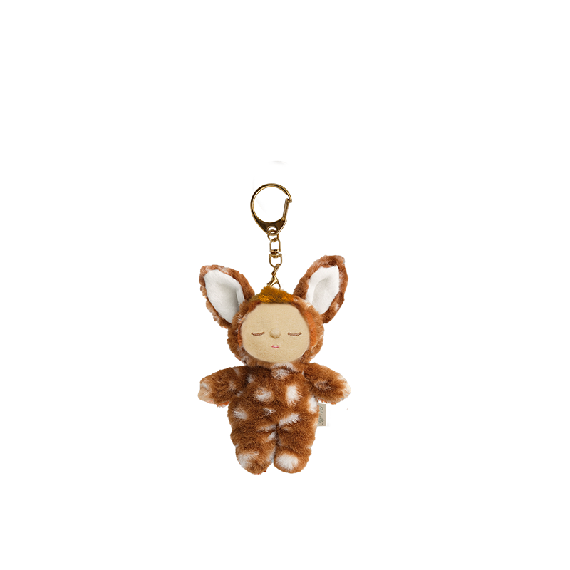 め*ん様 TORANEKO BONBON 別注KEY CHARM ベージュ Cozy Bag Charm - Fawny Lala by Olli Ella US