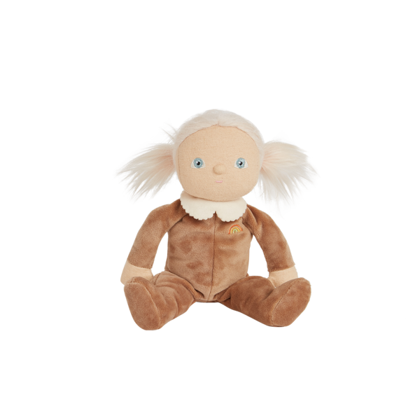 A limited-edition palm-sized plush toy, perfectly weighted in all the right places, and outfitted in a snuggly plush velvety Coconut suit.