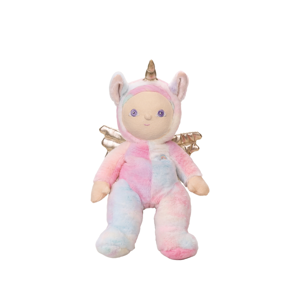 Plush toy with unicorn design on a white background
