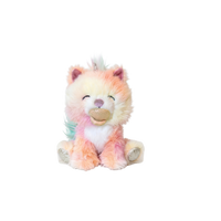Pastel-colored plush toy on a white background