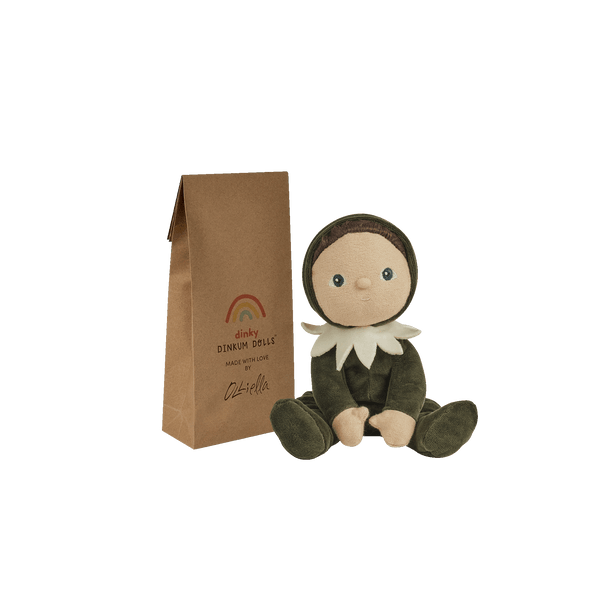 An adorable woodland themed plush doll from the Dinky Dinkums Forest Friends collection, perfect for snuggling and imaginative play. Collectable, soft and cuddly woodland toy, ideal bedtime companion for toddlers.