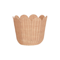 Rattan Tulip Basket - Seashell Pink