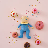 Limited-edition, palm sized, collectable corduroy kids plush toy. Bonnie Buttercream is a blue weighted plush toy in a velvet onsie, perfect for imaginative kids play.