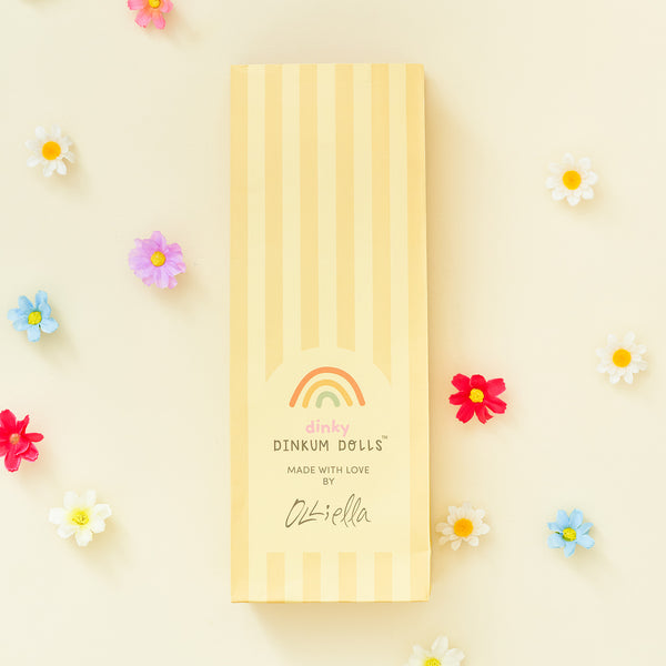 Olli Ella Blossom Buds Dinky Dinkum flower doll paper bag packaging