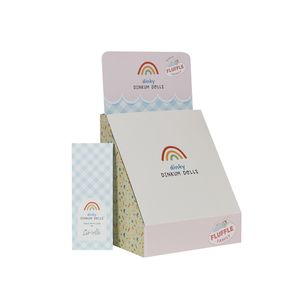 Fun collectable box for our Multi-Pack Dinky Dinkums Fluffle Family. Collectable box of plush bunny toys.