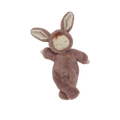 Cozy Dinkums Bunny Pickle plush toy with soft brown fur, long floppy ears, embroidered sleepy eyes, outstretched arms, and crossed legs.