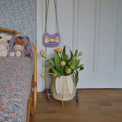 Rattan Bunny Luggy with Lining - Pansy video