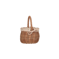 Rattan Berry Basket with Lining - Gumdrop