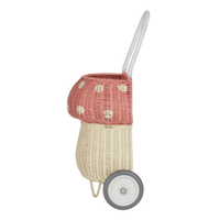 Olli Ella Rattan Mushroom Luggy - musk and white coloured
