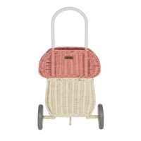 Olli Ella Rattan Mushroom Luggy - musk and white coloured