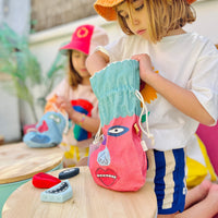 Vibrant resin and natural granite combine to create these perfect play companions. Explore, stack, and imagine endless stories with these weighted, tactile treasures.