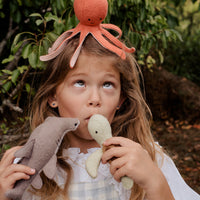 Palm-sized felted marine animal toys. These 3 ocean animal toys make wonderful prompts for hours of imaginative play. Octopus toy, Turtle toy and Shark toy.