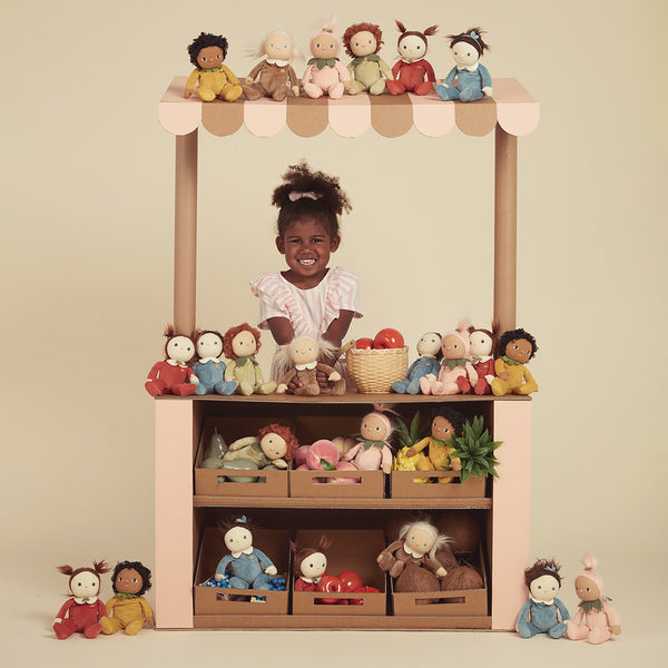 Collectable palm-sized plush toy for kids. coconut themed plush doll, perfectly weighted for play.