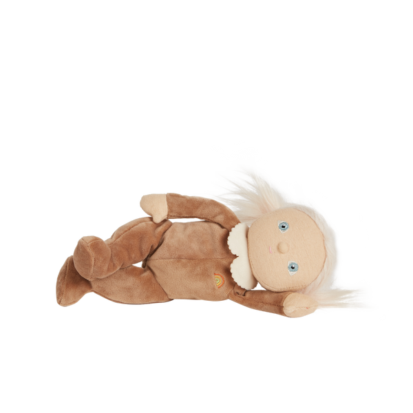 A limited-edition palm-sized plush toy, perfectly weighted in all the right places, and outfitted in a snuggly plush velvety Coconut suit.